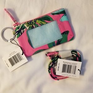 Vera Bradley Zip ID Case and Lanyard
